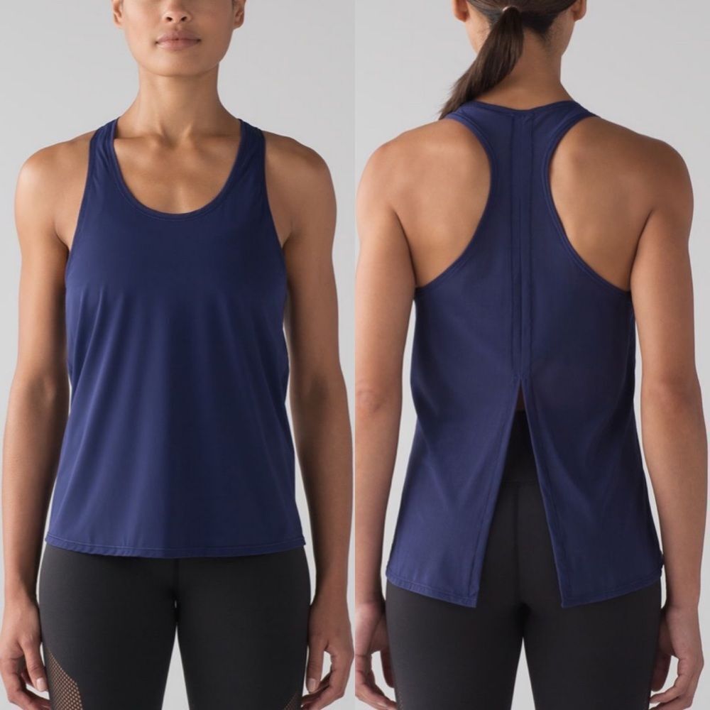 Lululemon Two With One Singlet Blueberry Jam Tank Top Size 8